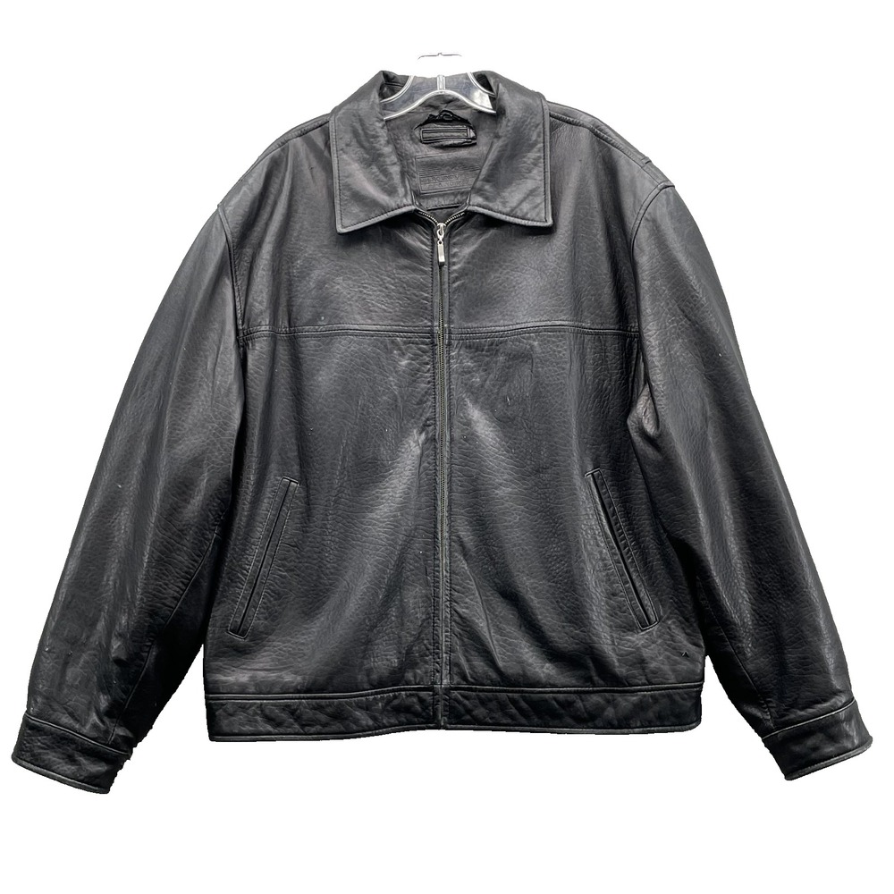 Roundtree & Yorke Lamb Skin Leather Bomber Jacket Men's XL Insulated Streetwear